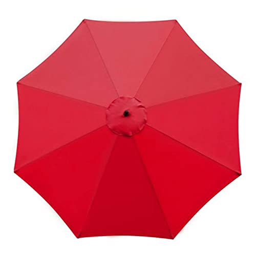 SAHLA 10ft Patio Umbrella Replacement Canopy, Large 8 Ribs, UV-Protected Polyester, Water-Resistant, Red