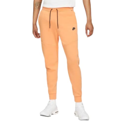 Nike Sportswear Men's Washed Tech Fleece Joggers Pants (as1, Alpha, m, Regular, Regular, Orange Frost/Black, Medium, Slim)