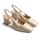 Gioseppo CABUYAO - Zapatos de Tacón Estilo Salones Destalonados para Mujer, Acabado en Efecto Charol con Detalle de Lazo, Color Beige, Talla 38