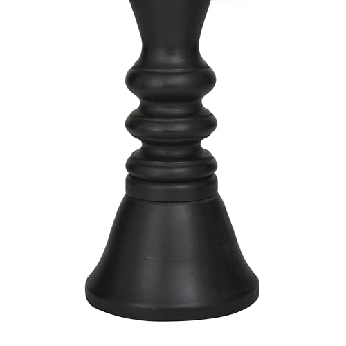 Deco 79 Wood Decorative Candle Holder Turned Style Pillar Candle Stand, Set of 3 Candlestick Holder 18, 15, 12'H, Black by Deco 79 - Image 4