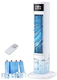Evaporative Air Cooler, 3-in-1 Portable Air Conditioners for Room, 4 Modes 3 Speeds, Fast Cooling Portable AC Unit/24H Timer, Remote Oscillating Tower Fan, Quiet Swamp Cooler for Bedroom Office