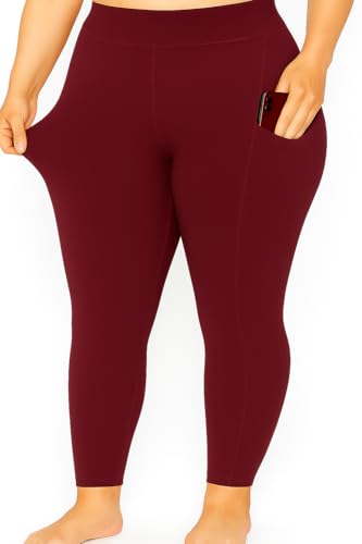 Image of Bio-Washed Soft and Stretchy Ankle Length Leggings with Pocket (Regular and Plus Size)