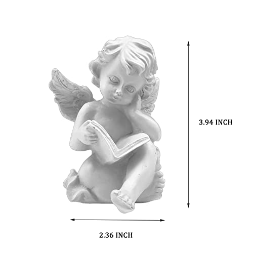 Cherubs Angels Resin Garden Statue Figurine , Adorable Angel Sculpture Memorial Statue, Indoor Outdoor Home Garden Decoration (Reading Cherub) #TOP5