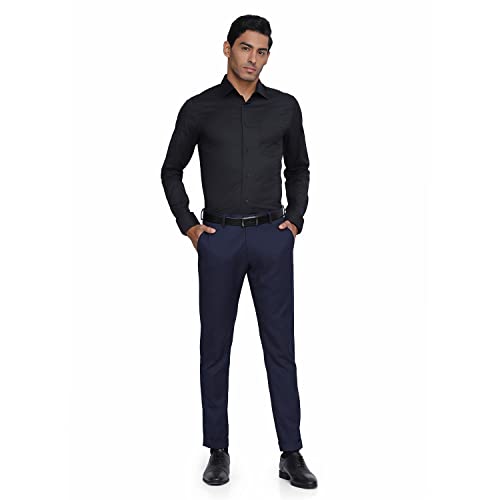 Image of blackberrys Stripes Polyester Viscose Slim Fit Mens Trousers (S22BB45A2IS22F1-P)