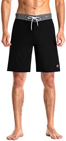 AXESEA Mens Swim Trunks Quick Dry Surf Long Elastic with Pockets Swimwear Bathing Suits No Mesh Lining