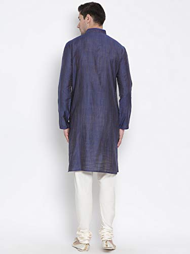 Image of VASTRAMAY Men's Beige Cotton Kurta and Pyjama Set