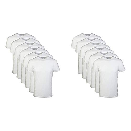 Gildan Men's Crew T-Shirt Multipack, White (6 Pack), Small Men's Crew T-Shirt 6 Pack, White, Large