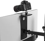 HumanCentric DSLR Moniteur Monitor Mount Small, Support de caméra de bureau, Webcam léger, Étagère Microphone pour moniteur VESA Bras, remplacer les trépieds à pince, 100x100mm Modèles, Aluminium, Matériel inclus