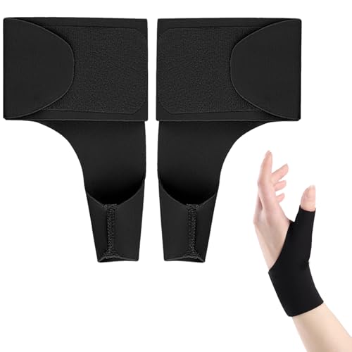 SOGHO 2 Stücke Daumensattelgelenk Bandage,Daumenbandage Rechts & Links,Elastische Daumen Handgelenkschiene Kompressionshülse,Schnappdaumen Bandage Für Handgelenk Sport Sehnenscheidenentzündung