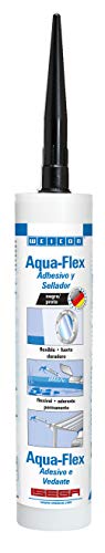 WEICON Aqua-Flex | 310 ml | Adhesivo para superficies mojadas y húmedas | Negro