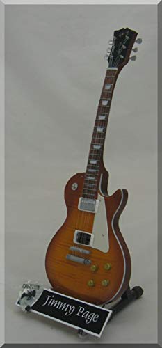 JIMMY PAGE Guitare Miniature Led Zeppelin avec médiator - Les Beatles, Paul McCartney, John Lennon, RIngo Starr, George Harrison JIMMY PAGE Guitare Miniature Led Zeppelin avec médiator – Image 3
