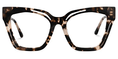 Image of Zeelool Vintage Cat Eye Glasses Frame for Women with Non-prescription Clear Lens Domena ZJGA814740-03 Tortoise