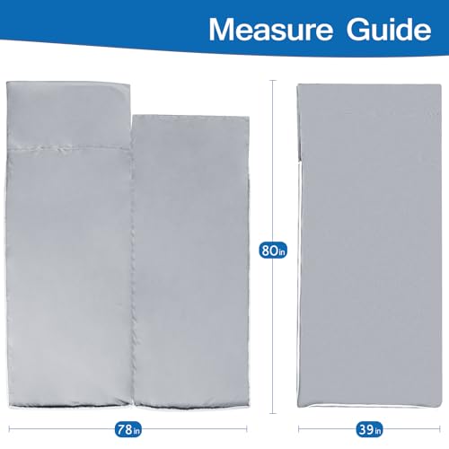 Sleeping Bag Liners with 2 Way Zipper, Adult Sleep Sack Travel Sheets for Hotel/Hostels/Business Trips, Lightweight Single Camping Sheet Sleep Bag Liner Warm & Cold Weather, Gray