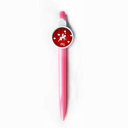 Stylo à bille rétractable bleu cadeau de Saint-Valentin design ange romantique