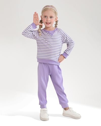 SANMIO Toddler Baby Girl Clothes Toddler Outfit Cute Striped Sweatshirt Tops + Pants Set Fall Winter Clothing For Girls2