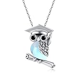 Twoowl Graduation Pendant Necklace for Her 925 Sterling Silver Owl Pendant Necklace Graduation Party