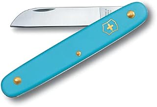 Victorinox Garden Floral Knife, Swiss Made, Straight Blade, Stainless Steel, Ice Blue
