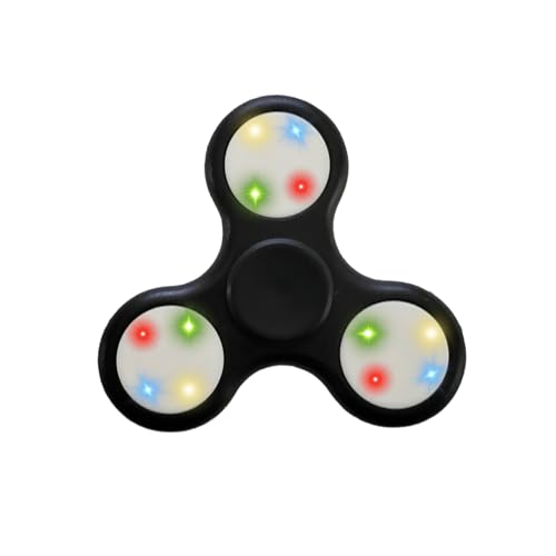 Pop It Hand Spinner com LED Girat&oacute;rio - Brinquedo Antiestresse Iluminado Cor Preto - Divers&atilde;o e...