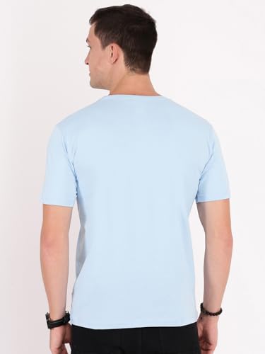 Image of Macroman M-Series Smartz Basics Half Sleeve Round Neck Stretch T-Shirt for Men, Cotton Blend (Pack of 1)