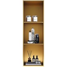 Stainless Steel Shower Niche 11" x 35" with 3 Shelves - Recessed Wall Mounted Shower Shelf Organizer for Bathrooms, Kitchens, Living Rooms, Balconies Gold