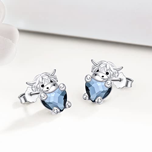 JUSTKIDSTOY Hypoallergenic Earrings Sterling Silver Crystal Cute Animal Studs Earrings for Sensitive Ears Birthday Gifts for Women Girls3