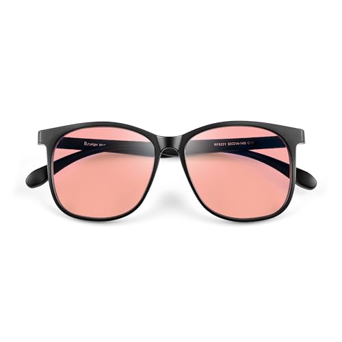 Image of Indoor Fluorescent-41 Pink Tinted Blue Light Blocking Glasses for Migraine, Light Sensitivity, Photophobia & LED Gaming Computer Screen Glare JF6221