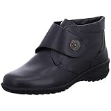 Echtes Leder Solidus Damen Stiefeletten Karo 42016 00701 schwarz 363888