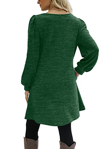 Xieerduo Long Sleeve Dress Womens Crewneck Christmas Dresses Plus Size Tunic Fall Green 2Xl #TOP3