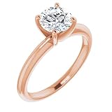 14K Solid Gold Handmade Engagement Ring 1.0 CT Round Cut Moissanite Diamond Solitaire Wedding/Bridal Ring for Women/Her Propose Ring (Rose) -  GOLD EDGE