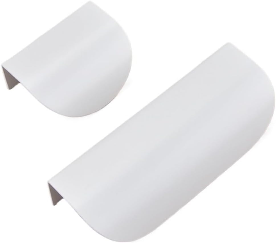 Brass Invisible Cabinet Pull Handle Furniture Hardware Drawer White Leaf Hollow 1Pcs(L1038-38-White)