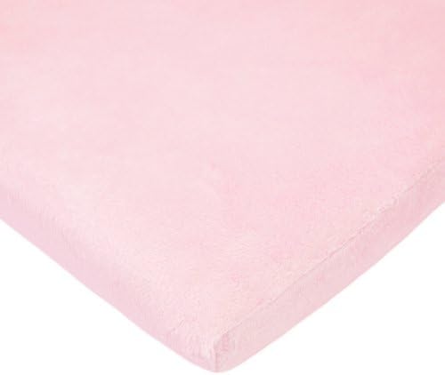 American Baby Company Heavenly Soft Chenille Fitted 18" x 36" Cradle/Bassinet Sheet, Pink, for Girls