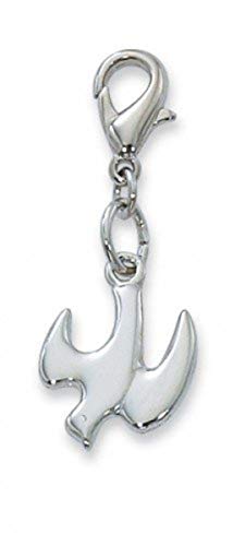 McVan Holy Spirit Dove Rhodium Silver 1 1 2-inch Clip On Pendant Charm