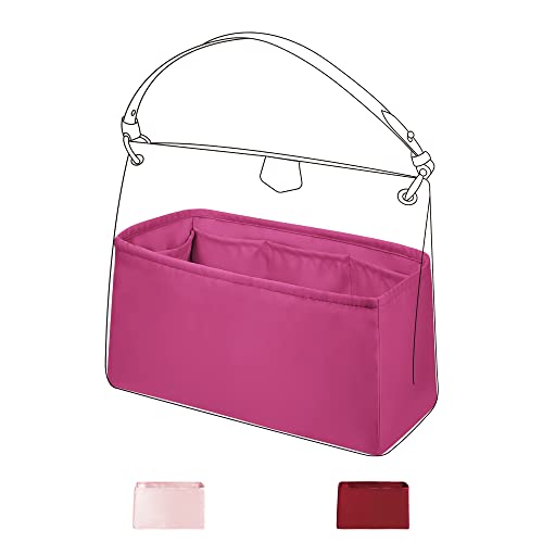 DGAZ Purse Organizer Silky Smooth For LV Graceful PM/MM Bags,Silk,Luxury Handbag Tote in Bag Shapers (Peach Pink, PM)