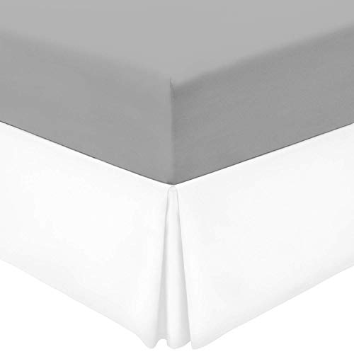 SRP Bedding Real 350 Thread Count Split Corner Bed Skirt/Dust Ruffle Queen Size Solid White 12