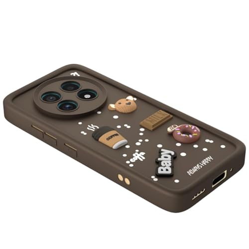 Image of Bintage Ball Bear| Donut| Milk Cake| Baby| Coffee Rubber Case Full Body & Camera Protection Back Cover Compatible for Realme P1 Speed 5G - Brown