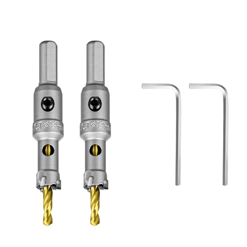 Image of SALI 9 /16 inch (14mm) TCT Hole Saw Kit Tungsten Carbide Tipped Hole Saw Drill Bit with Titanium-Plated Pilot Drill bit for Metal, Stainless Steel, Iron, Wood, Plastic 2pcs