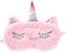 Quadow Unicorn Sleeping Mask, 2 Pack Girls Soft Plush Blindfold Mask, Cute Unicorn Kids Sleep, Multicolor, 3 Piece Set (KB01)