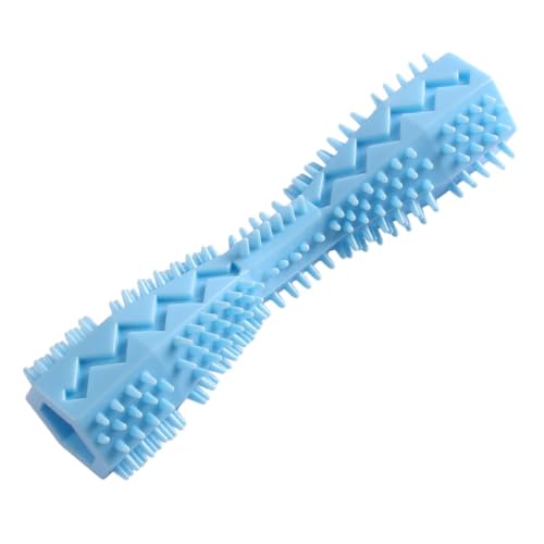 Durable Dog Toothbrush Chew Toy, 6x1 in Soft Bristle Rubber Dental Molar Stick Point Massage Dog Toys,Teeth Cleaning Gum Massage Puppy Chew Toy for Puppies Small Dogs Pet Cat,Blue