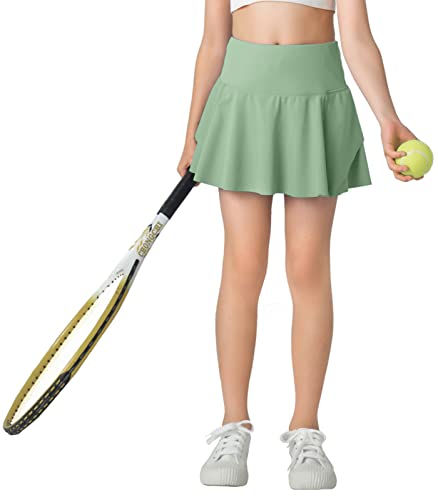 LETAOTAO Girls' Tennis Skirt Golf Skort Kids Athletic with Zip Pockets and Shorts UPF50+2