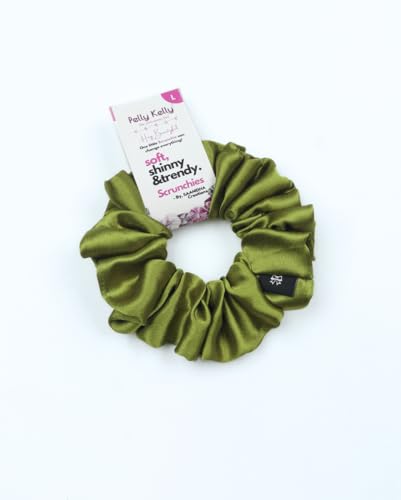 Image of Satin Scrunchies Hair Bands for Women | No-Damage Elastic Hair Ties for Ponytails & Buns | Fluffy & Stylish Rubber Bands | Large Size | Pack of 5