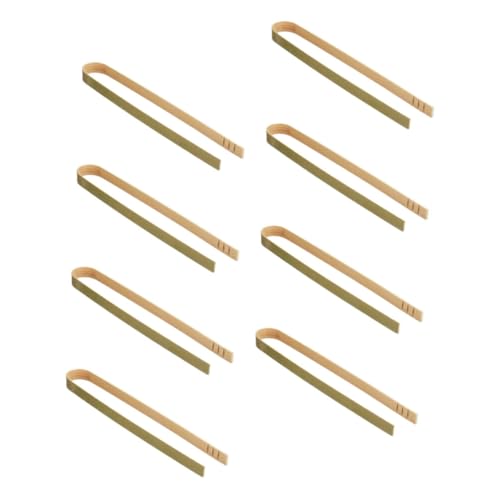 TOPPERFUN 10個 使い捨て竹製ミニ多機能フードグ 耐熱厚手バンブークリップ 屋内外バーベキューサラダ用食品用 木製グ