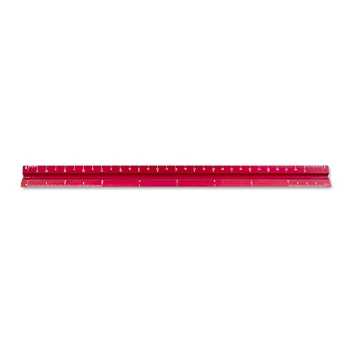 Image of Alumicolor 3050-4 Aluminum Architect Solid Drafting Scale, 12IN, Red