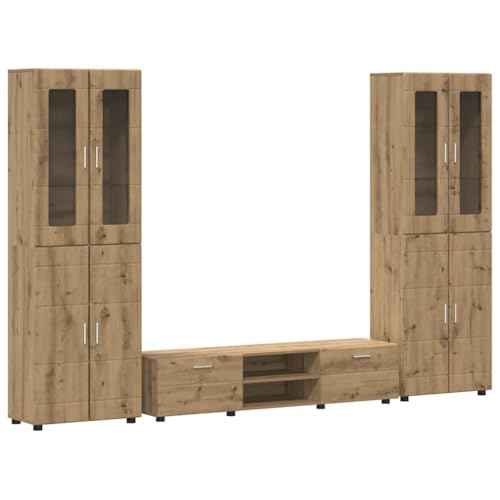 vidaXL Conjunto de Mueble de TV Roble Artesanal Madera de ingeniería, Armario Moderno y Amplio, Ideal para Almacenamiento, diseño Rectangular, Mueble Duradero para el salón