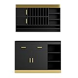 HolaiNail Salon Station Barber Color Bar with Drawers & Adjustable Shelves, Salon Storage Cabinet and Wall Mounted Hair Color Organizer for Salon Display, Black