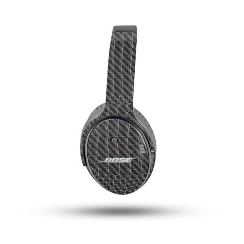 Image of MightySkins Carbon Fiber Skin Compatible with Bose QuietComfort 35 II Headphones - Black Gator Skin | Protective, Durable Textured Carbon Fiber Finish | Easy to Apply