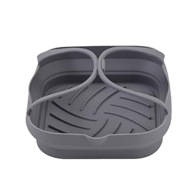 20cm Air Fryer Silicone Basket Tray Pot With Handle 8inch Square Airfryer Baking Mold Liner, Foldable Kitchen Cooking Accessories