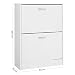 VASAGLE Gabinete de Zapatos con 2 Puertas Abatibles, Divisor Ajustable y Desmontable,...