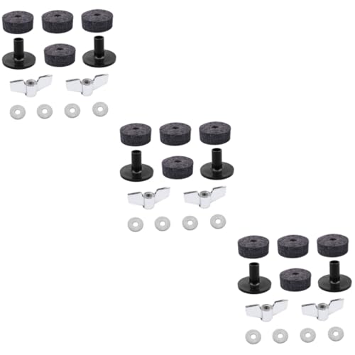 Toyvian 3pcs Drum Cymbal Accessory Set Cymbal Felt Washers Sleeves for Enhanced Grey for Drum Includes Base Felt Pads for