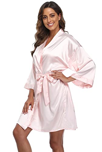 Image of Super Shopping-zone Women's Pure Bride Robes Embroidery Bridesmaid Robes Bridal Party Kimono Robe Wedding Sleepwear