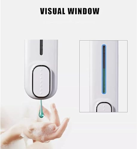 Image of Liquid Soap Dispenser Wall Mounted for Bathroom & Wash Basin | Handwash Bottle Holder, Shampoo & Sanitizer Dispenser for Kitchen, Toilet & Shower Use (Pearl White) (350ML)